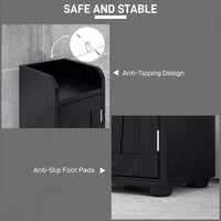 Narrow Bathroom Cabinet, Tall Bathroom Storage Cabinet with Barn Doors, Drawer and Adjustable Shelves, Black Wood Grain