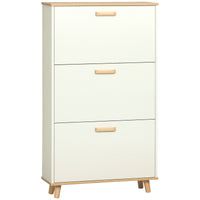 Modern Shoe Cabinet with 3 Flip Drawers and Adjustable Shelf, 12 Pair Shoe Storage Cabinet for Hallway, Entryway, White