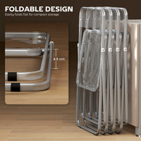 4 Pack Acrylic Foldable Chairs, Transparent Folding Chairs for Living Room, Home Office, Party, Clear