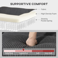 Modular Sectional Sofa, Oversized U-Shaped Couch with Spring Cushion, Corduroy Sofa for Living Room, Charcoal Grey