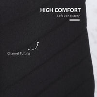 Modern Dining Chairs High Back Upholstered Linen Fabric with Metal Legs for Kitchen Black
