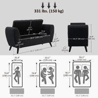 Upholstered Storage Bench with Arms, Modern Ottoman Bench for Bedroom, Entryway, and Living Room, Black