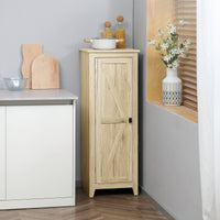 48" Farmhouse Kitchen Pantry Storage Cabinet with Barn Door, Kitchen Pantry Cabinet with Adjustable Shelves, Natural