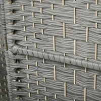 6 Ft Tall Folding Room Divider, 6 Panel Portable Privacy Screen, Hand-Woven Partition Wall Divider, Mixed Grey
