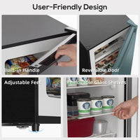 7.0 Cu.Ft Upright Freezer, Compact Stand Up Freezer with 6 Adjustable Shelves, Reversible Door for Home Office, Black