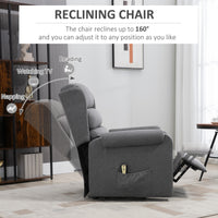 Lift Chair for Elderly, Power Chair Recliner with Footrest, Remote Control, Side Pockets for Living Room, Grey