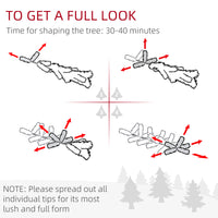 6' Pre Lit Arctic Fir Artificial Flocked Christmas Trees, with Snow Branches, Warm White UL Listed Clear Lights
