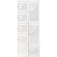 Portable Wardrobe Closet, Folding Bedroom Wardrobe, Clothes Storage Organizer with Cube Compartments, White