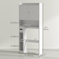 Farmhouse Over the Toilet Cabinet with Barn Doors, Over the Toilet Storage Cabinet with Adjustable Shelf, White