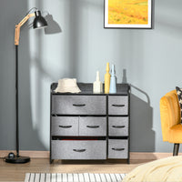 7-Bin Dresser Storage Tower Cabinet Organizer Unit, Easy Pull Fabric Bins with Metal Frame