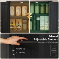 72" Pantry Cabinet, Farmhouse Freestanding Kitchen Storage Cabinet with Adjustable Shelves for Dining Room, Black