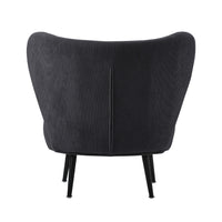 NNEED Lounge Chair with Lumbar Pillow Wingback Velvet Charcoal-4