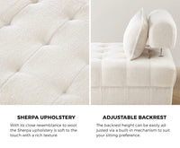 NNEED 4 Seater Boucle Modular Sofa Lounge Chair Armless White-1