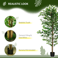 6ft Artificial Trees Ficus, Indoor Fake Plant with Pot, for Home Decor