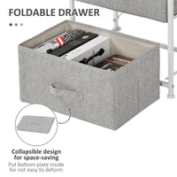 Linen Drawer Cabinet Organizer Storage Dresser Tower with 4 Removable Drawer Metal Frame Adjustable Feet for Living Room, Kitchen, Bathroom, White