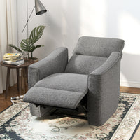 Power Recliner Chair, Chenille Upholstered Recliner Chair with USB Ports, Footrest, Dark Grey