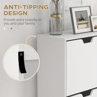 Shoe Storage Cabinet with 4 Flip Drawers and Adjustable Shelf, Shoe Cabinet for 8-16 Pairs of Shoes, White