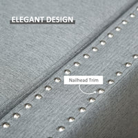 Upholstered Flip Top Storage Bench Fabric Ottoman for Bedroom, Living room, Light Grey