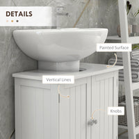 Bathroom Vanity, 24" Pedestal Sink Bathroom Vanity Furniture with 2 Doors and Shelf, White
