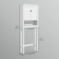 3-Tier Over Toilet Storage Unit Washing Machine Cabinet Dryer Cabinet with Adjustable Shelf for Bathroom, Laundry