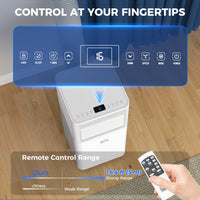 10000 BTU Portable Air Conditioner with Fan & Dehumidifier Mode, Quiet AC Unit with Remote Control, 24-Hour Timer, White