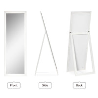 58" x 20" Full Length Mirror with Frame, Floor Standing Mirror, Rectangular Full Body Mirror for Bedroom, Living Room, White