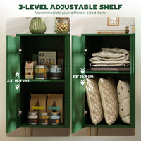 Modern Kitchen Storage Cabinet, Sideboard Buffet Cabinet w/ 3 Drawers and Adjustable Shelves for Kitchen Hallway, Green