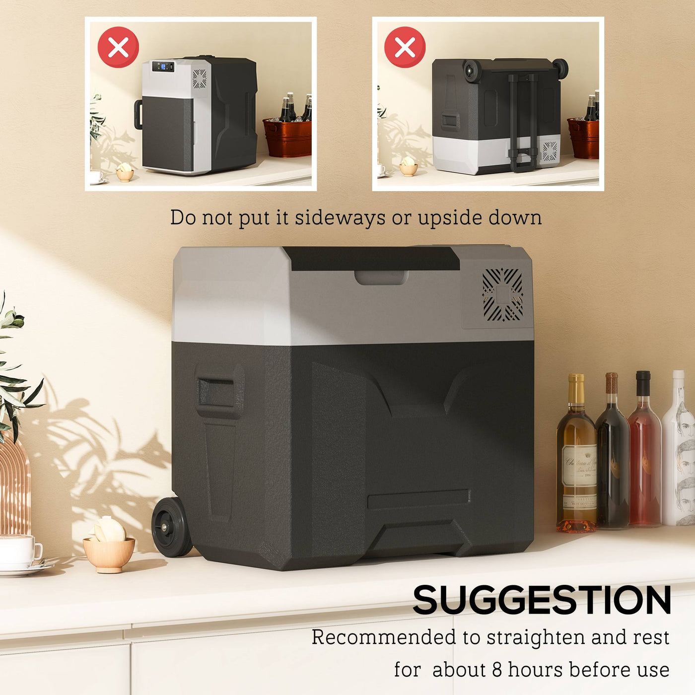 53Quart (50L) Car Refrigerator Portable Freezer 12/24V Electric Cooler Box for Camping, Travel, Picnic, Down to -4°F