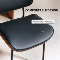 Dining Chairs Set of 2, Mid Century Modern Dining Room Chairs with Bentwood Back and Metal Legs for Kitchen Living Room
