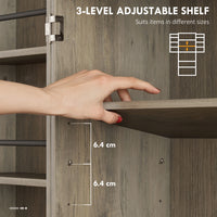 72" Kitchen Pantry Cabinet, Farmhouse Storage Cabinet with 4 Doors, Drawer, 8 Door Shelves and Adjustable Shelf, Grey