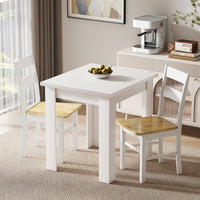 55" Extendable Dining Table for 4-6 Person, Kitchen Table with PU Handle and Felt Pads for Small Spaces, White