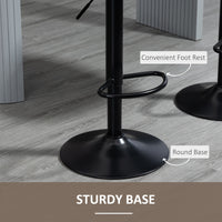 Bar Stools Set of 2, Swivel Counter Height Barstools with Back, Footrest, Adjustable Height, Dark Brown