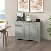 Modern Sideboard Cabinet, Buffet Cabinet with 2 Drawers and Adjustable Shelves, Buffets Tables for Dining Room, Grey