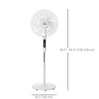 Standing Floor Fan with Remote Control, Stand Up Cooling Fan, Tall Pedestal Electric Fan for Home Bedroom, White