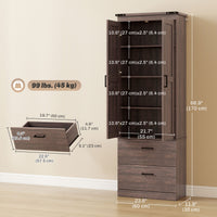 67" Tall Kitchen Pantry Storage Cabinet, Kitchen Pantry Cabinet with Doors, Drawers and Adjustable Shelves