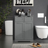 Bathroom Cabinet, Bathroom Storage Cabinet with 2 Drawers, Adjustable Shelf for Living Room, Entryway, Grey