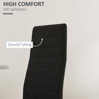Modern Dining Chairs, Set of 4, High Back Upholstery and Metal Legs for the Living Room, Kitchen, Home Office, Black