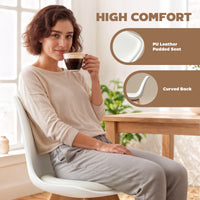 Modern Dining Table Chairs Set of 6, Rubber Wood Kitchen Table Chairs with PU Leather Cushion for Living Room, Bedroom