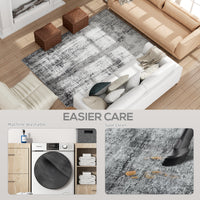 Area Rug for Living Room 6x9, Modern Abstract Machine Washable Rug, Non-Slip Carpet for Bedroom, Dining Room, Grey