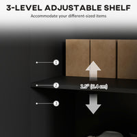 Modern Kitchen Storage Cabinet, Sideboard Buffet Cabinet with Adjustable Shelves for Hallway, Black