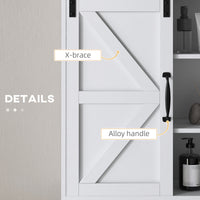 Bathroom Medicine Cabinet, Wall Cabinet with Sliding Door and Adjustable Shelf, 22.8" x 7.8" x 24.4", White