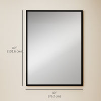 30" x 40" Bathroom Mirror for Wall, Rectangular Mirror for Living Room, Bedroom, Entryway, Black