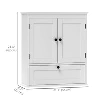 Medicine Cabinet with Adjustable Shelf, Bathroom Wall Cabinet Bathroom Cabinet with Recessed Panels, White