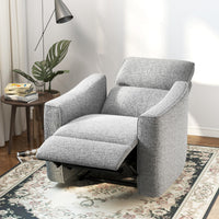 Power Recliner Chair, Chenille Upholstered Recliner Chair with USB Ports, Footrest, Grey