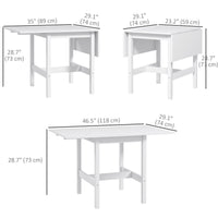 Solid Wood Kitchen Table, Farmhouse Drop Leaf Tables for Small Spaces, Folding Dining Table, for Up to 4 People, White