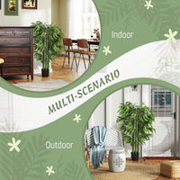4.6FT Artificial Bamboo Tree Set of 2, Decorative Faux Plant in Nursery Pot, Faux Tree for Home Indoor Decor