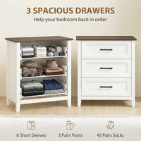 Dresser for Bedroom with 3 Drawers Storage Chest of Drawers for Living Room, Closet, Laundry, Entryway