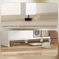 TV Stand for up to 55 Inch TV, Nordic Entertainment Center with 2 Cabinets and 2 Open Shelves for Living Room, White