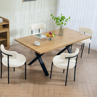 4 Pieces Kitchen Chairs, Modern Dining Chairs with Corduroy Upholstery and Steel Legs for Living Room, Beige