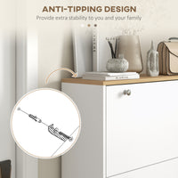 Shoe Storage with 3 Flip Drawers and Adjustable Shelves, Entryway Shoe Storage Cabinet for 24 Pairs of Shoes, White